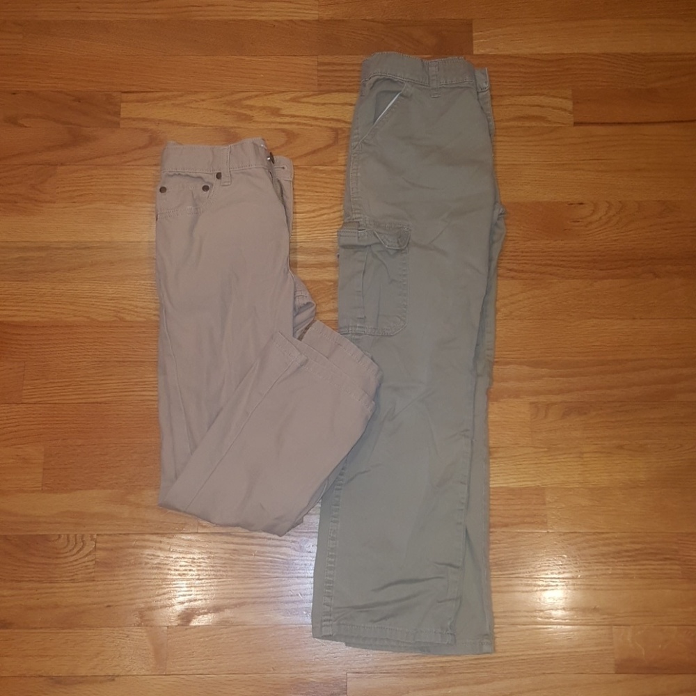 2 pair boys khaki pants